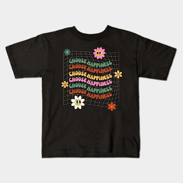 choose happiness Kids T-Shirt by Drawab Designs